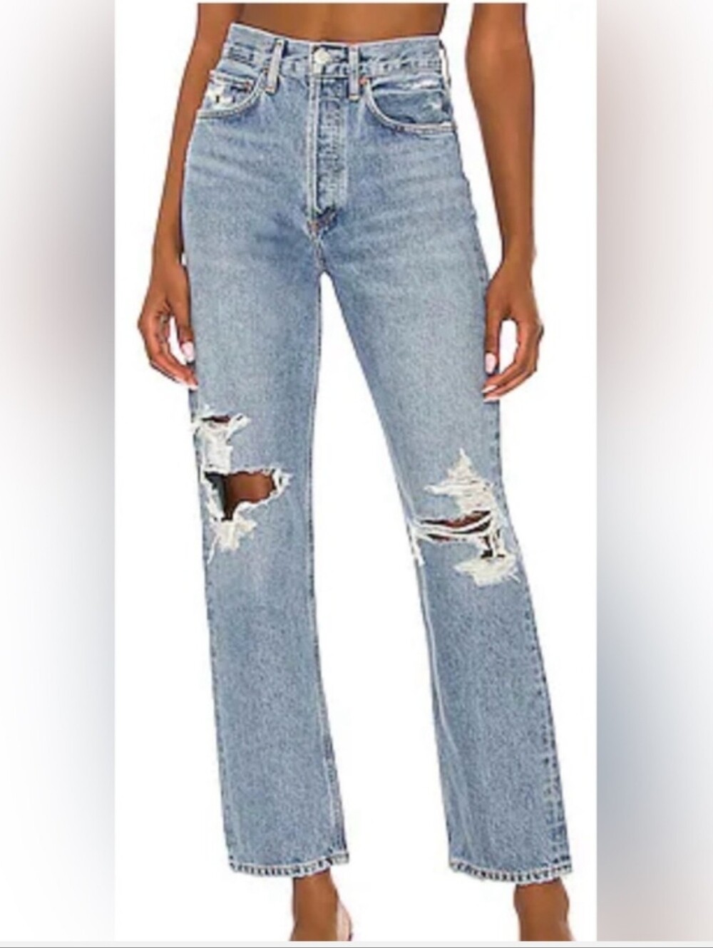 Agolde 90's Jean High Rise Loose Fit Jeans Womens Size 28 Distressed A069E-1141